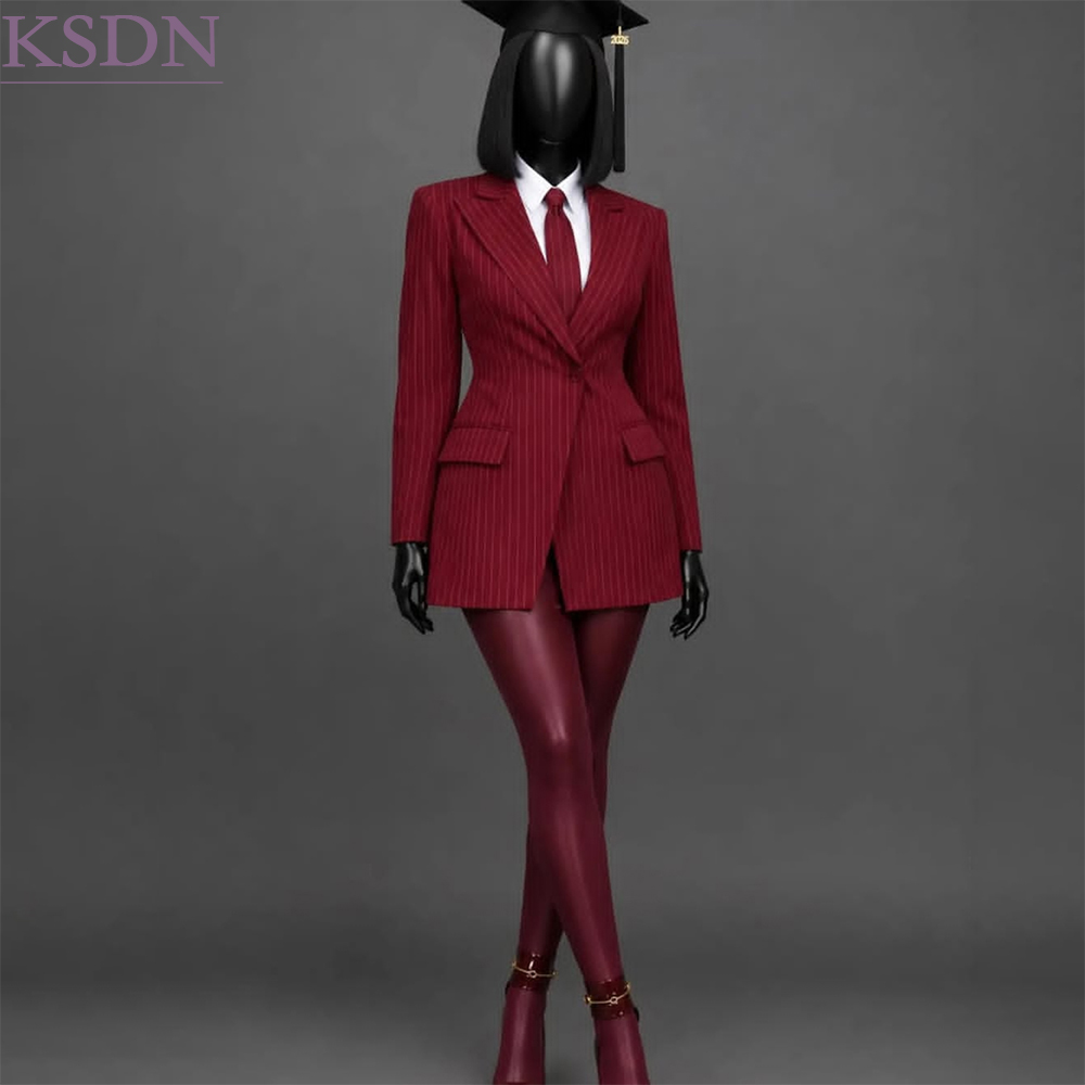 Womens Blazer - High Quality Stripe Women's Suits Formal