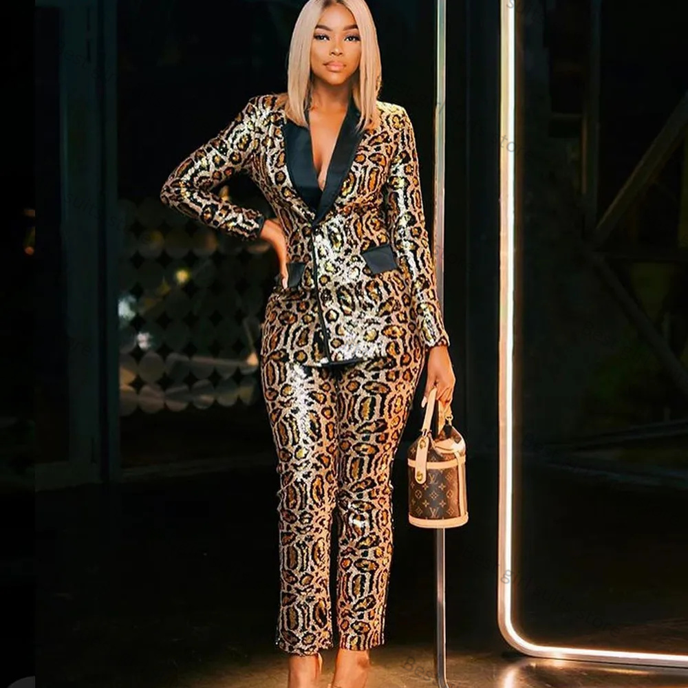 Leopard Printed 2 Piece Women  - огляд і ціна Tailored Trouser Wide