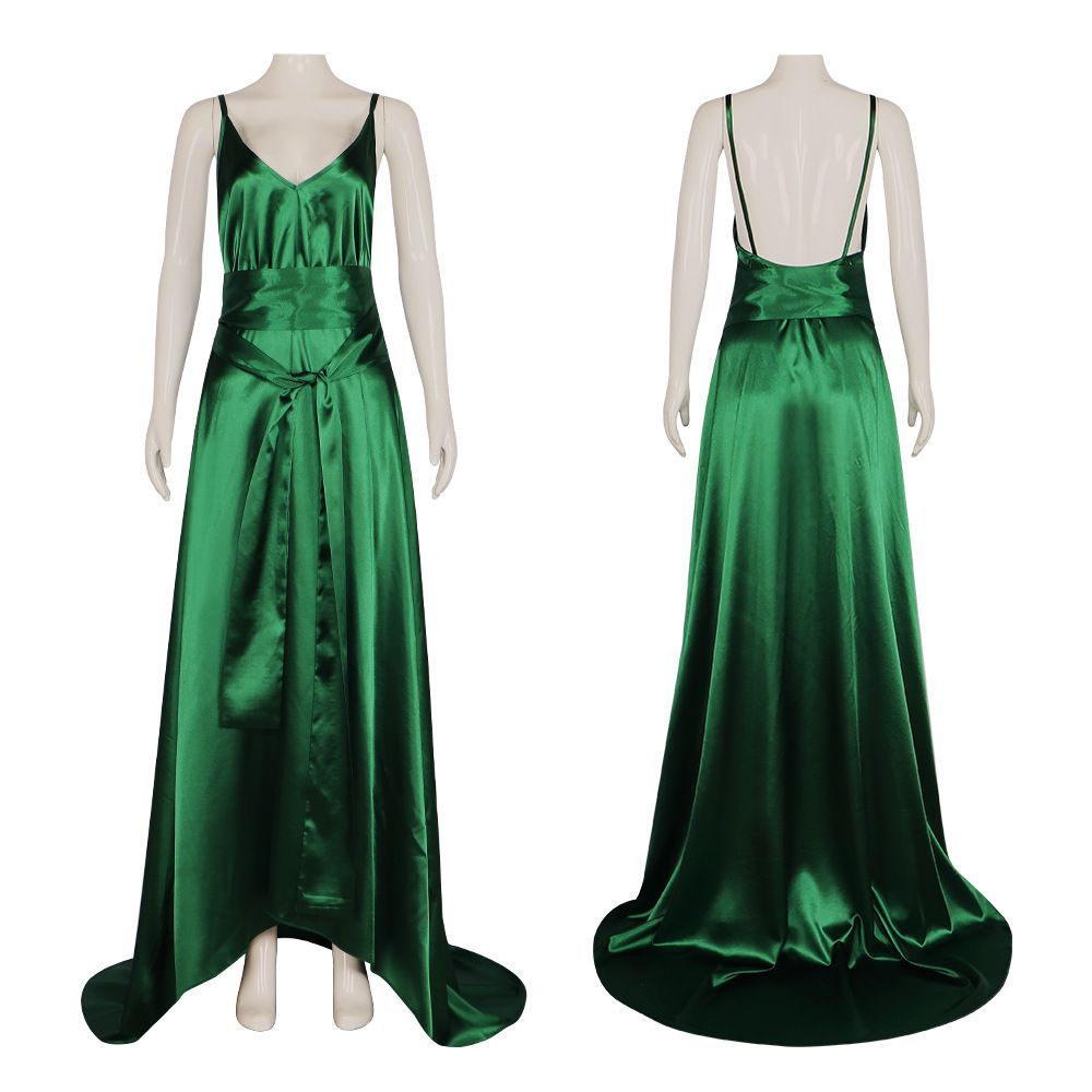Emerald Satin Camisole Dress - - огляд і ціна Evening Gown