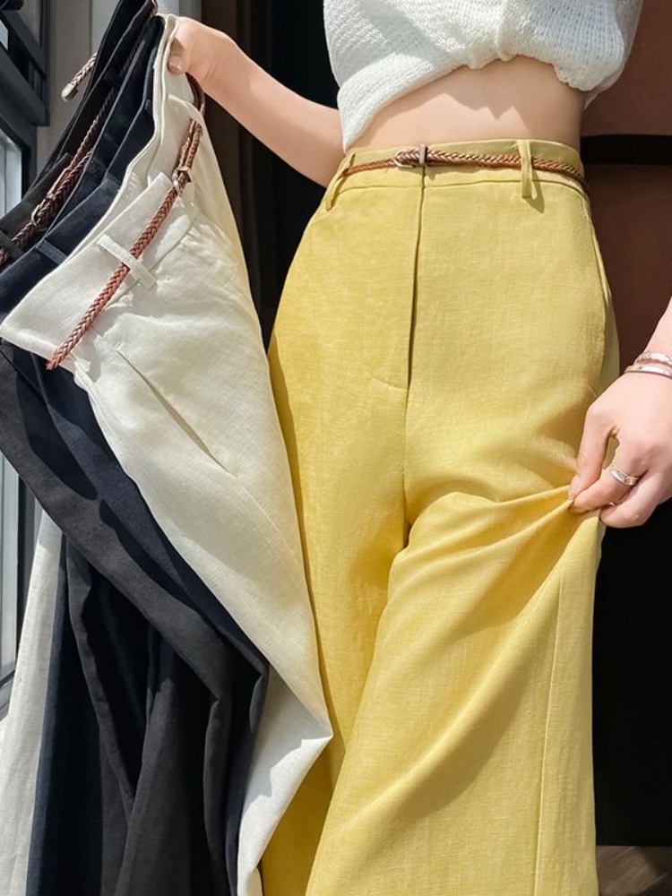 High Waist Narrow Cut Linen Co - огляд і ціна Tailored Trouser Wide