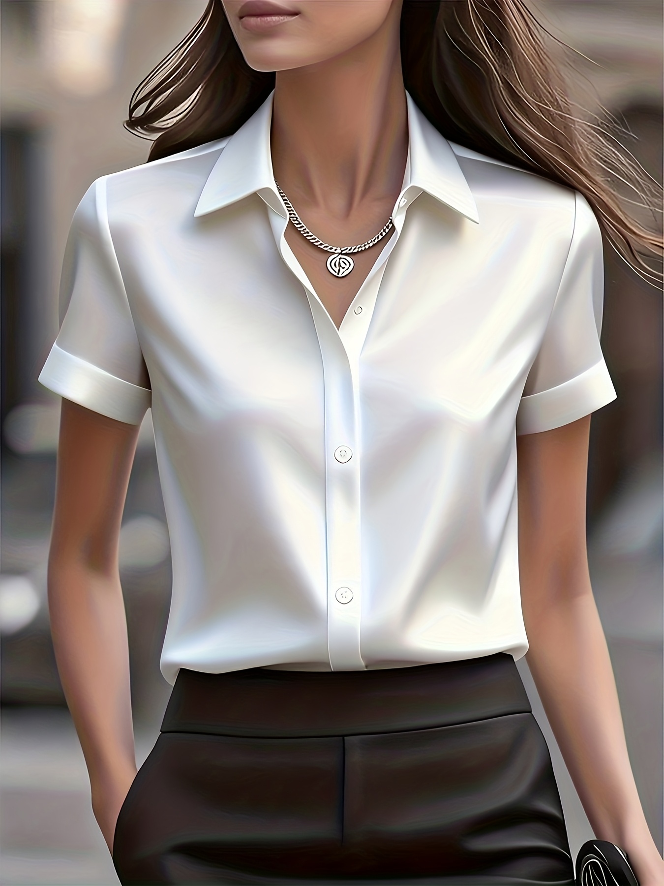 Elegant Slim Fit Silk Blend Co - огляд і ціна Silk Blouse