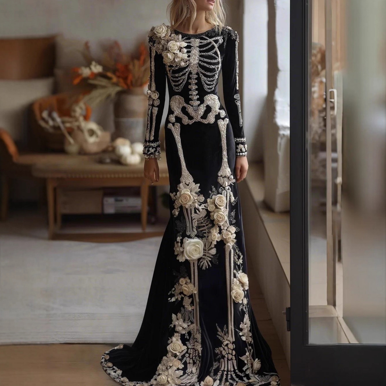 2026 New Women Skeleton Floral - огляд і ціна Evening Gown