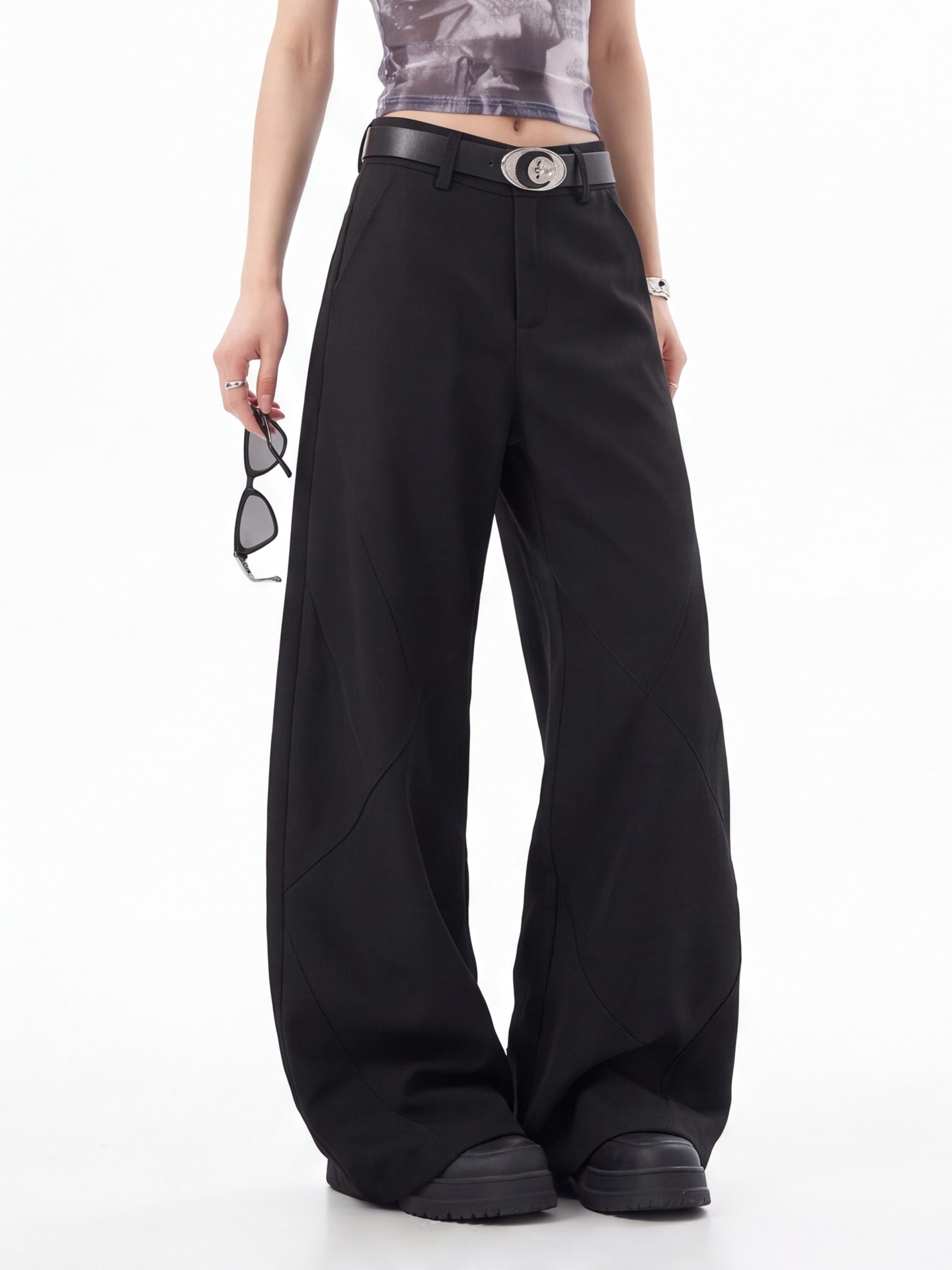 Black High Waist Trousers for  - огляд і ціна Tailored Trouser Wide